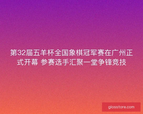第32届五羊杯全国象棋冠军赛在广州正式开幕 参赛选手汇聚一堂争锋竞技